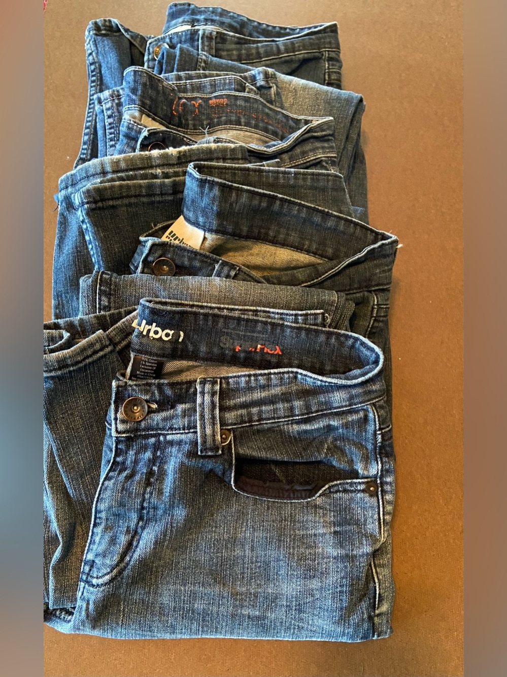 4 pairs of urban pipeline Men's Distressed Dark Blue Straight Jeans All 30w 32L